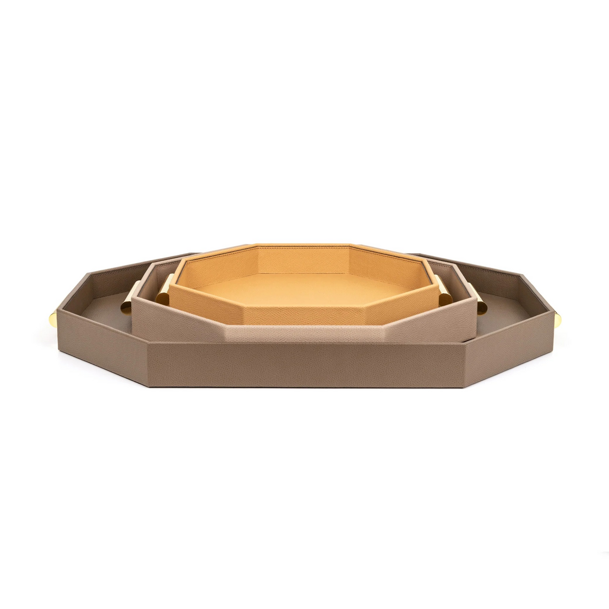 Hexagonal Leather Tray | Pinetti Grace | OROA.com