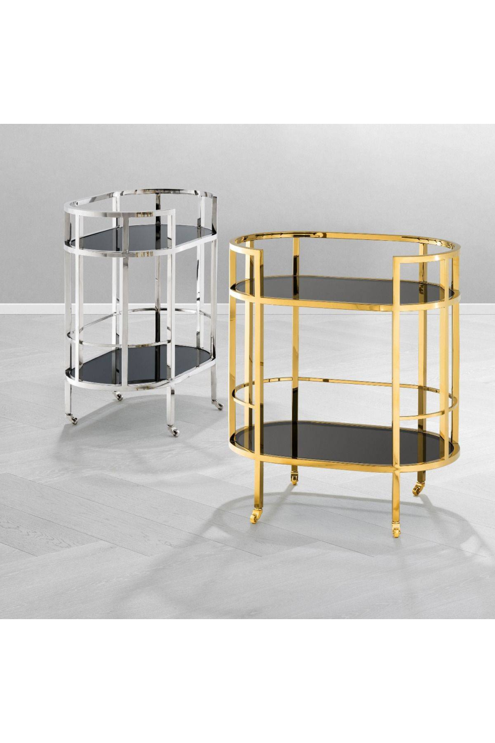 Smoked Glass 2-Layer Trolley | Eichholtz Townhouse | Oroa.com