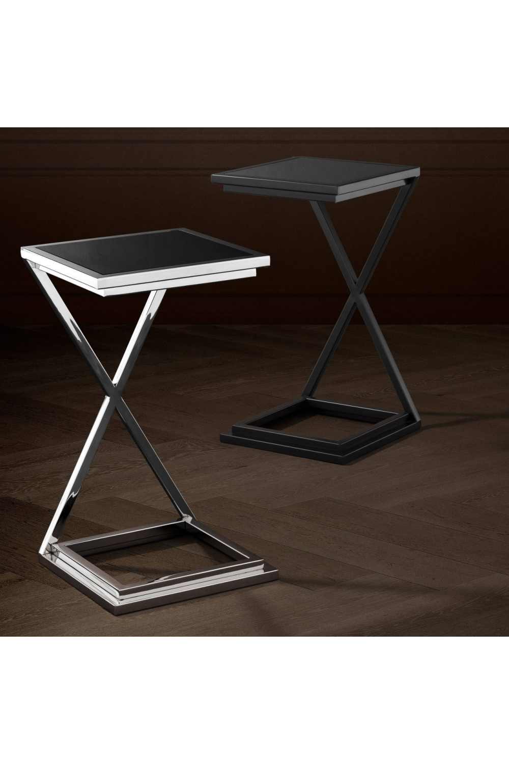 Gunmetal Glass Side Table | Eichholtz Cross | Oroa.com