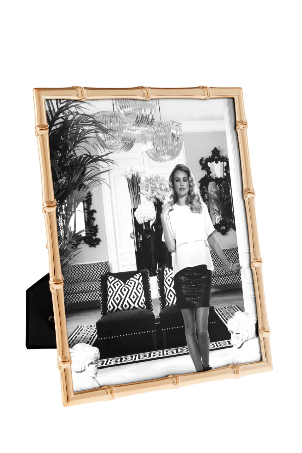 Silver-Plated Faux-Bamboo Picture Frame | Eichholtz Holden - L | Oroa.com