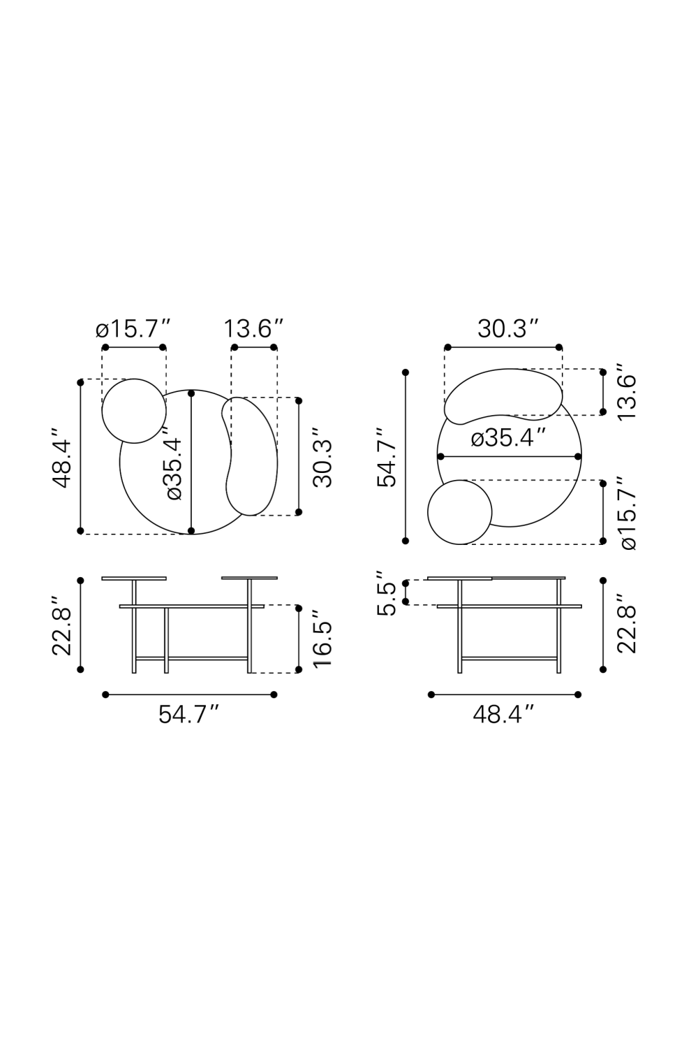 Multicolored Wooden Coffee Table | OROA Modern Viken | Oroa.com
