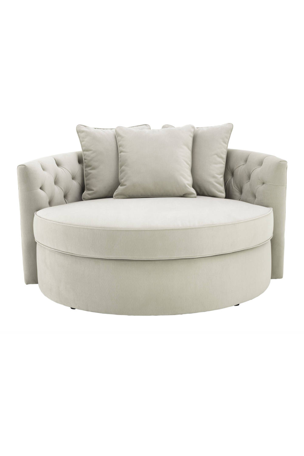 Round Gray Buttoned Sofa | Eichholtz Carlita | Oroatrade.com