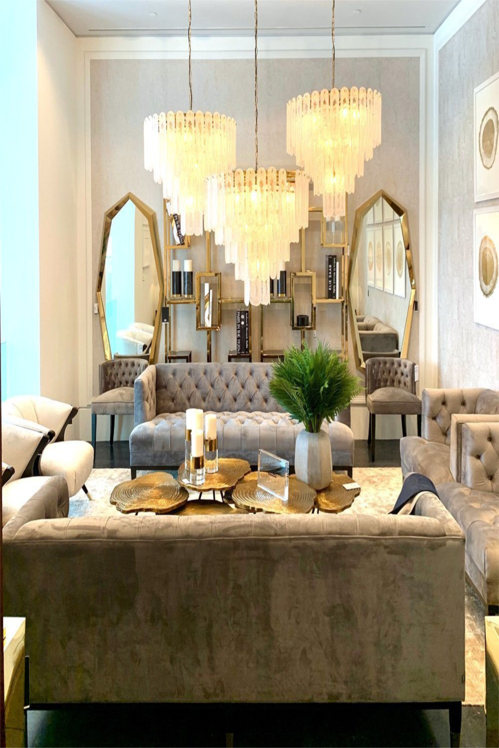 Gold Wood Slice Coffee Table Set | Eichholtz Quercus | OROA TRADE