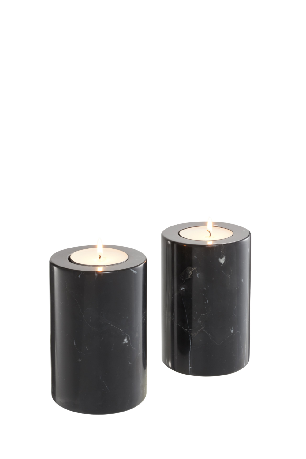 Black Marble Candle Holders 2 | Eichholtz Tobor S | OROA TRADE