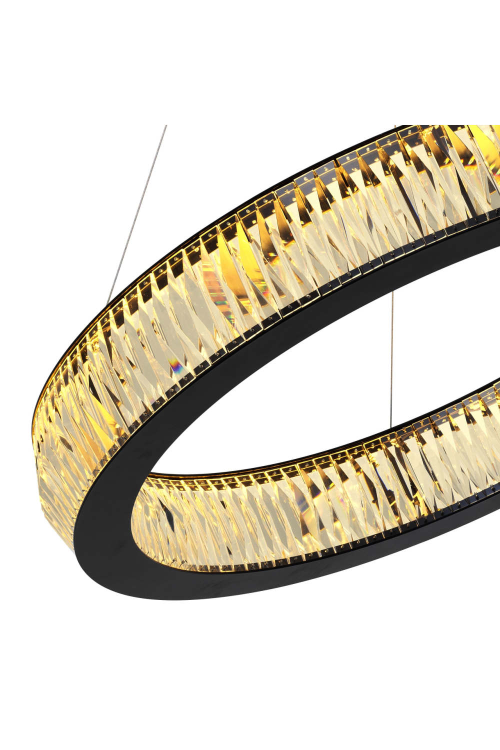 Black Ring Crystal Glass Chandelier L | Vancouver | OROA TRADE