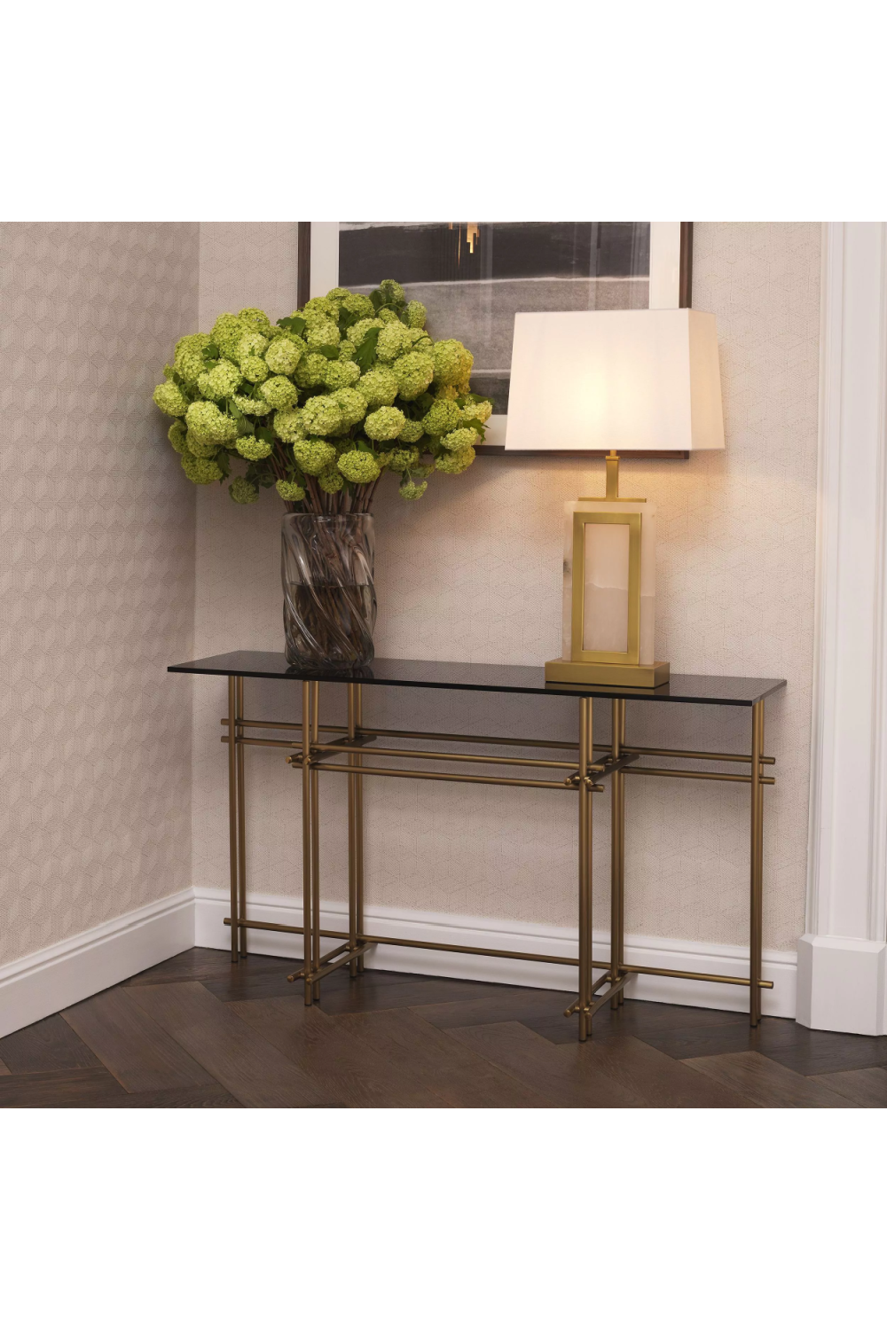 Smoked Glass Steel Console Table | Eichholtz Quinn | Oroa.com