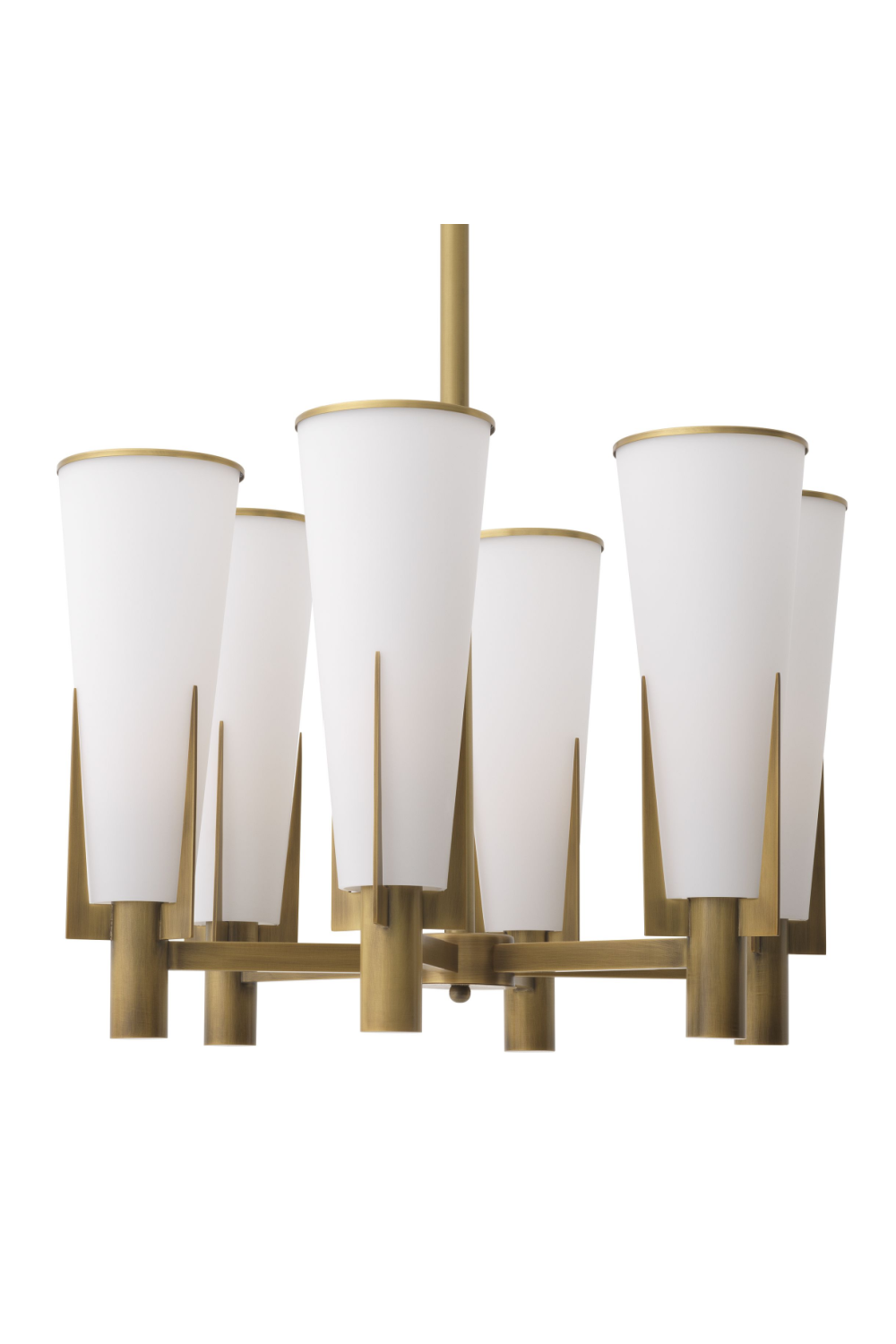 Antique Brass Conical Shade Chandelier | Eichholtz Dino | OROATRADE.com
