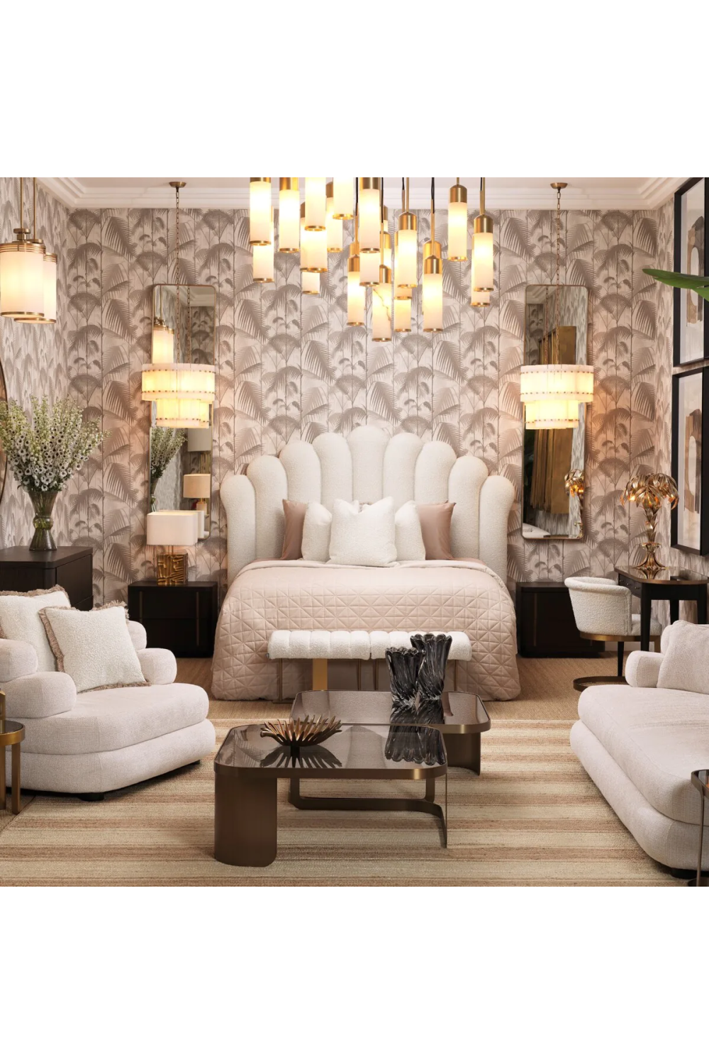 Architectural Brass Framed Coffee Table | Eichholtz Numa | OROA.com