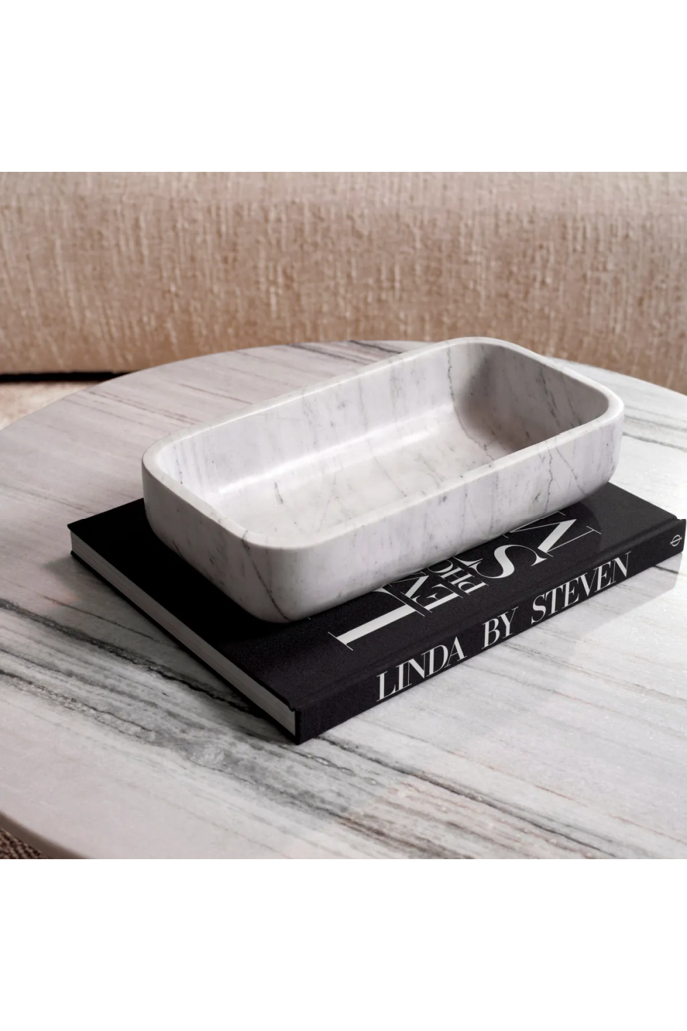 Elongated White Marble Bowl | Eichholtz Vioujard | Oroa.com