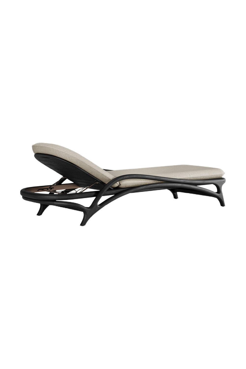 Adjustable Varnished Teak Outdoor Lounger | Morpho By Tomorrowland Zen | Oroa.com