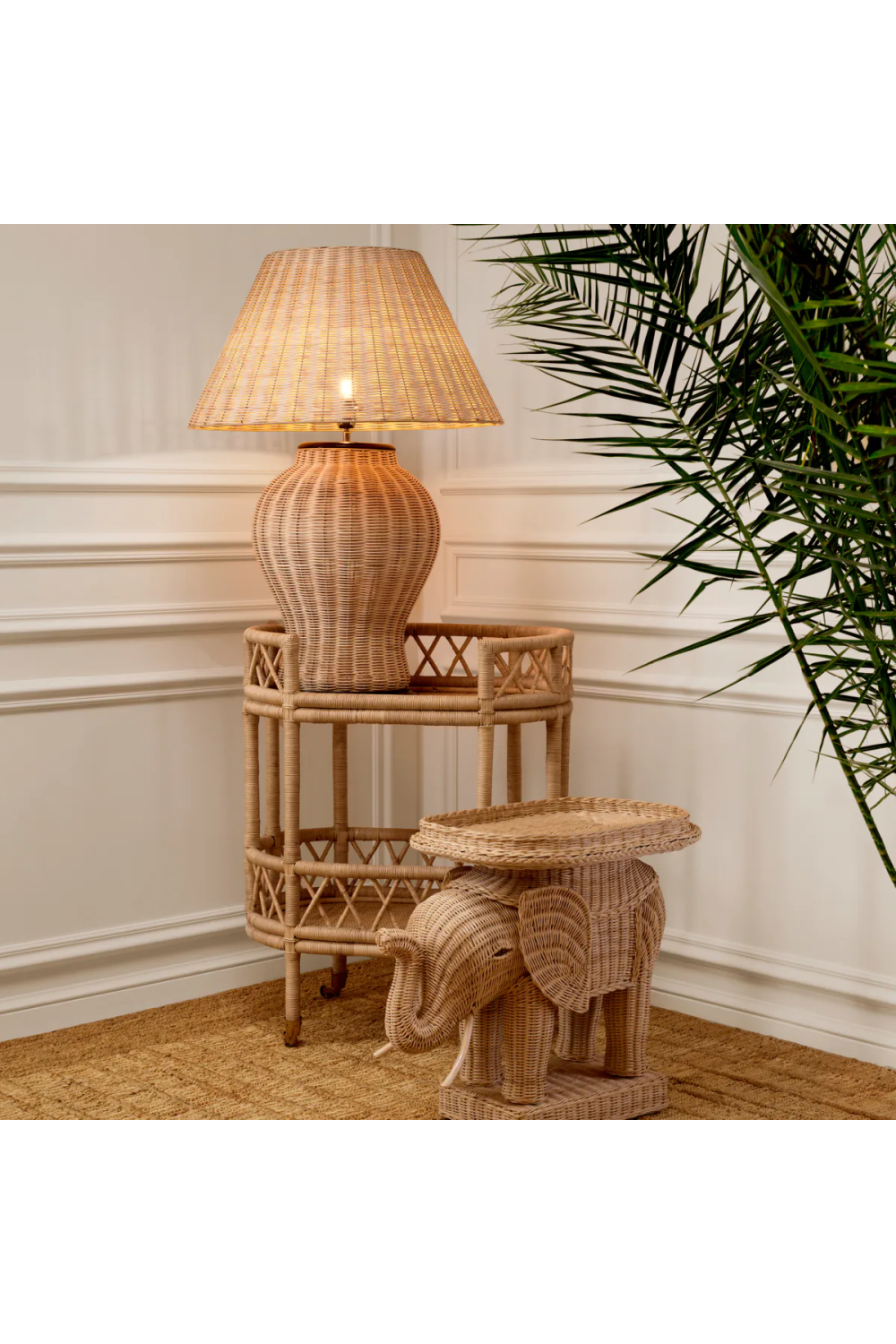 Rattan Sculptural Side Table | Eichholtz Elephant | Oroa.com