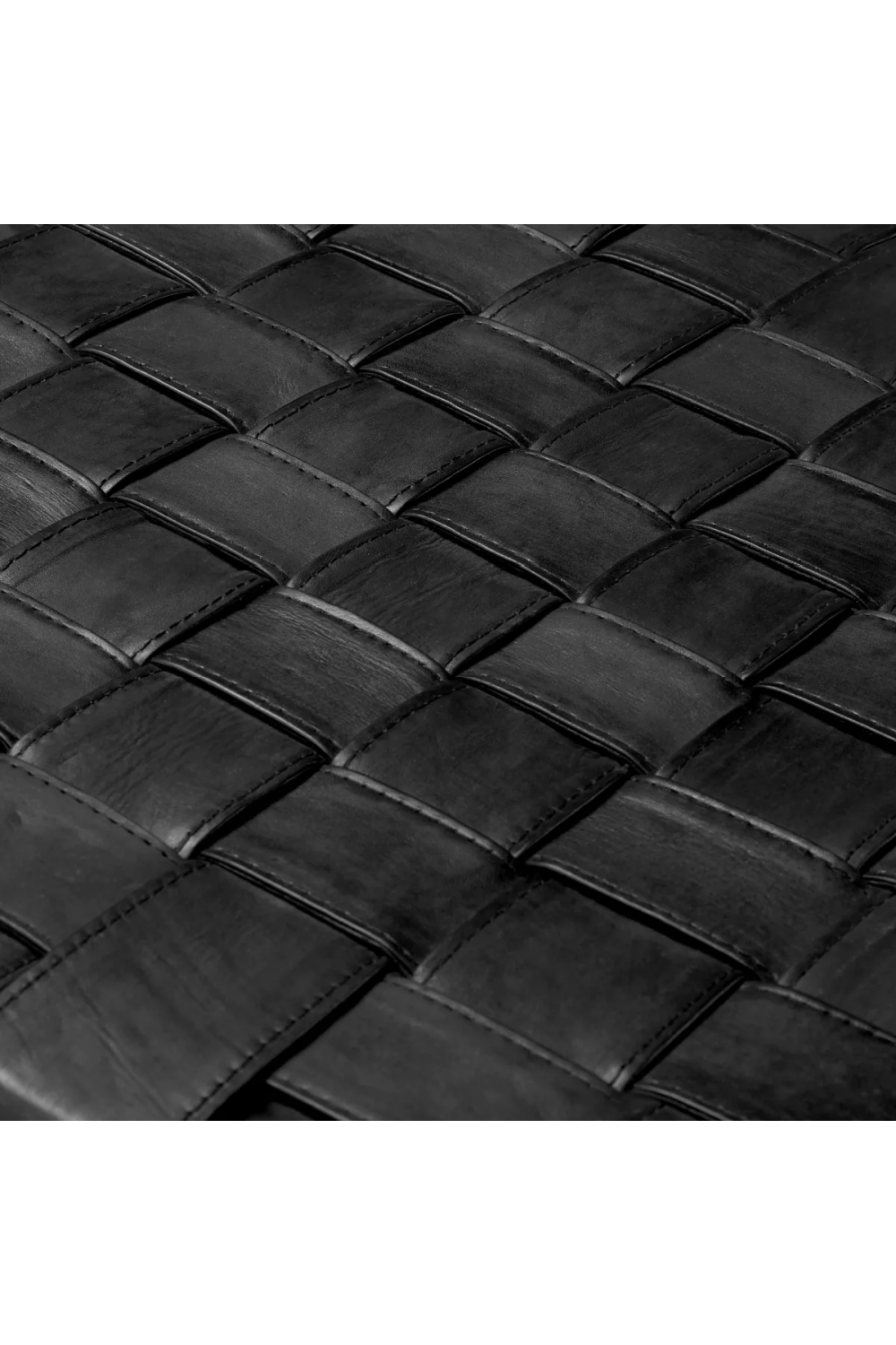 Woven Black Leather Dining Armchair | Eichholtz Tiberio | Oroa.com