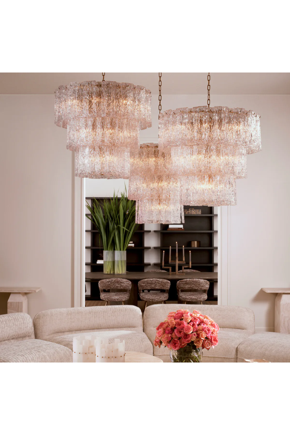 Glass Layered Chandelier | Eichholtz Almeria | Oroatrade.com