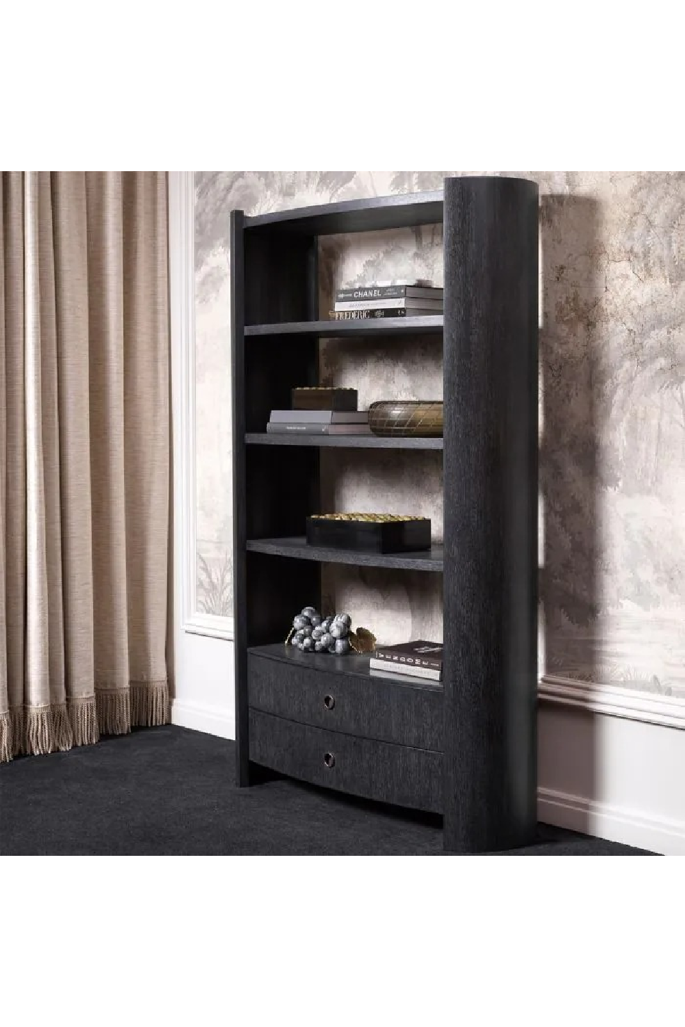 Black Oak 2-Drawer Shelf Cabinet | Eichholtz Splendora | Oroa.com