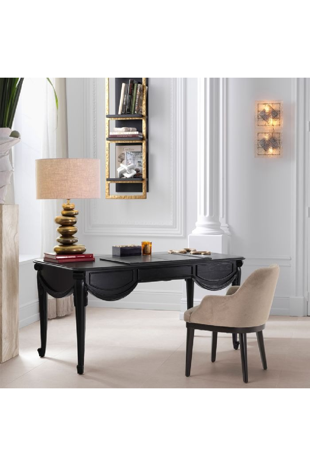 Black Carved Desk | Eichholtz Zafiro | Oroa.com