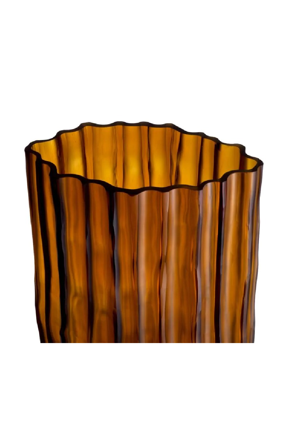 Fluted Amber Glass Vase | Eichholtz Vivente | OROA.com