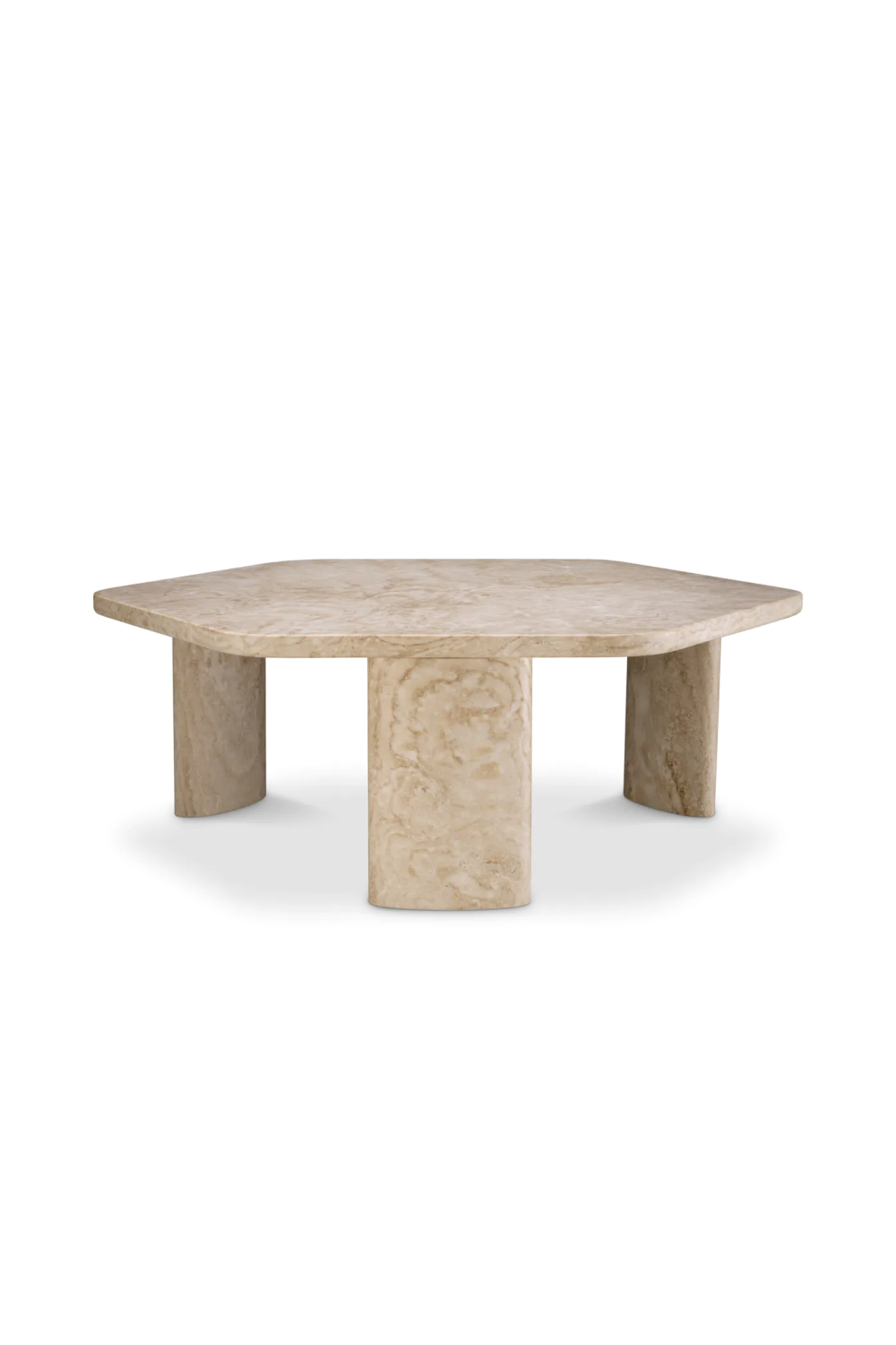 Hexagonal Travertine Coffee Table | Eichholtz Zenitho | Oroa.com