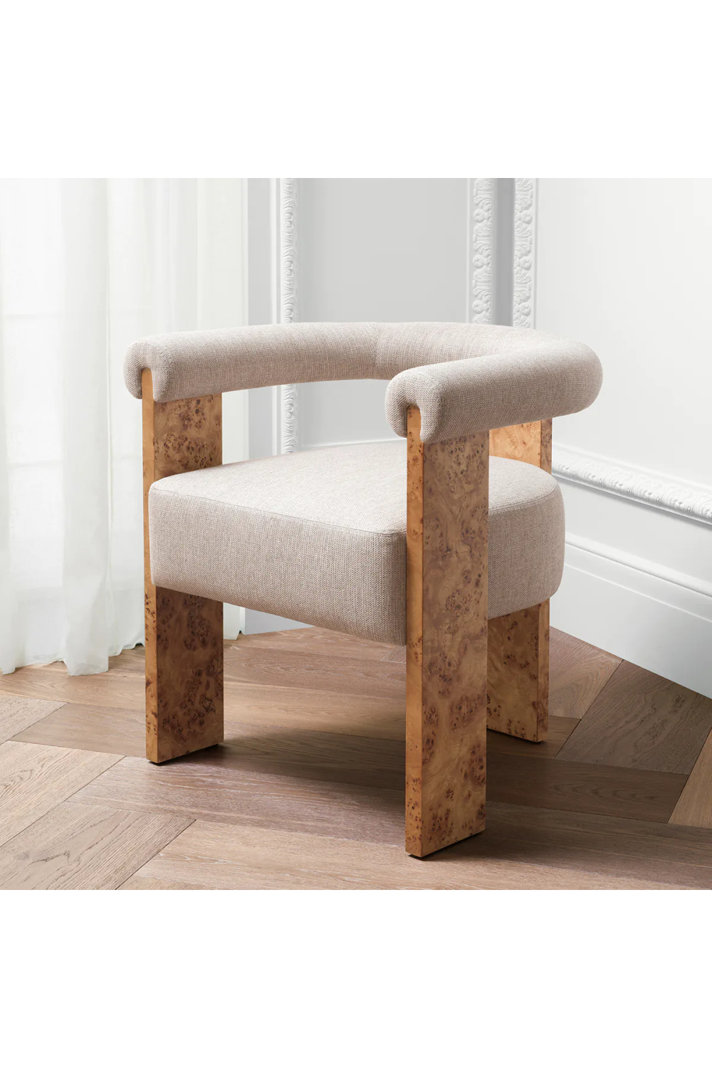 Mappa Burl Curved Dining Chair | Eichholtz Percy | Oroa.com