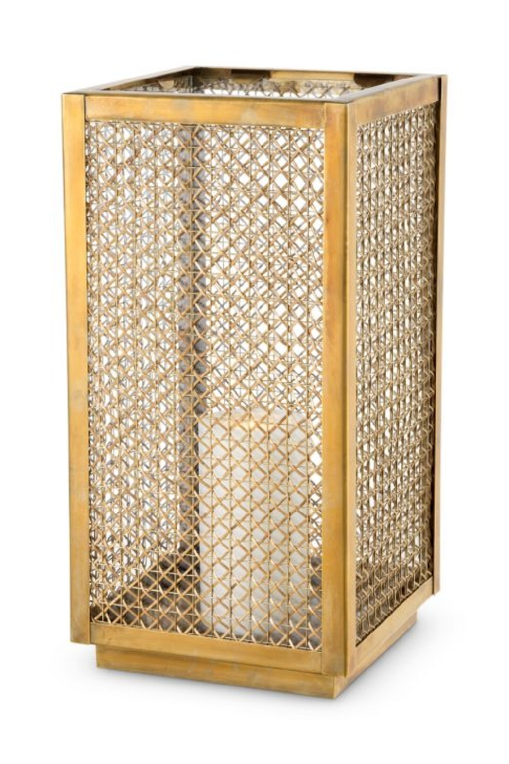 Brass Framed Rattan Hurricane | Eichholtz Cairo | Oroa.com