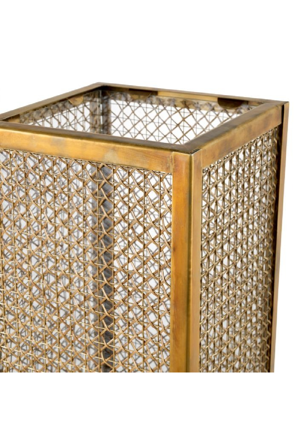Brass Framed Rattan Hurricane | Eichholtz Cairo | Oroa.com