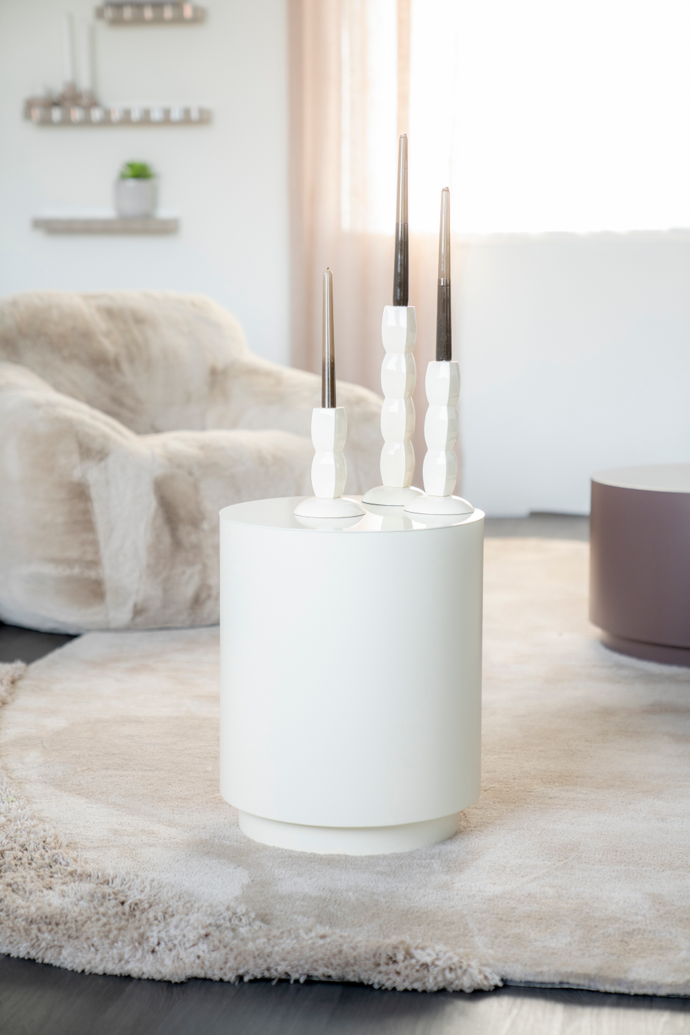 Cylindrical Iron Side Table | By-Boo Mesita | OROA.com