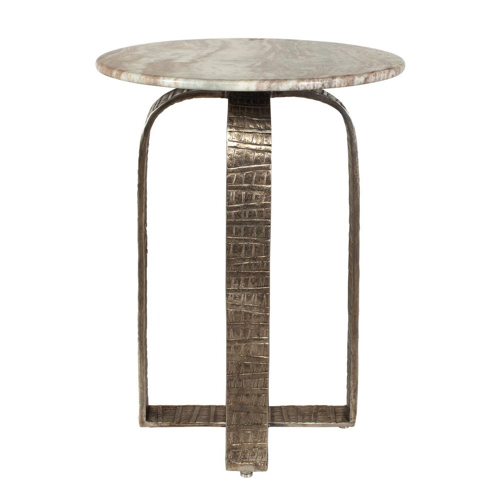Round Marble Indoor/Outdoor Side Table | Oroa.com