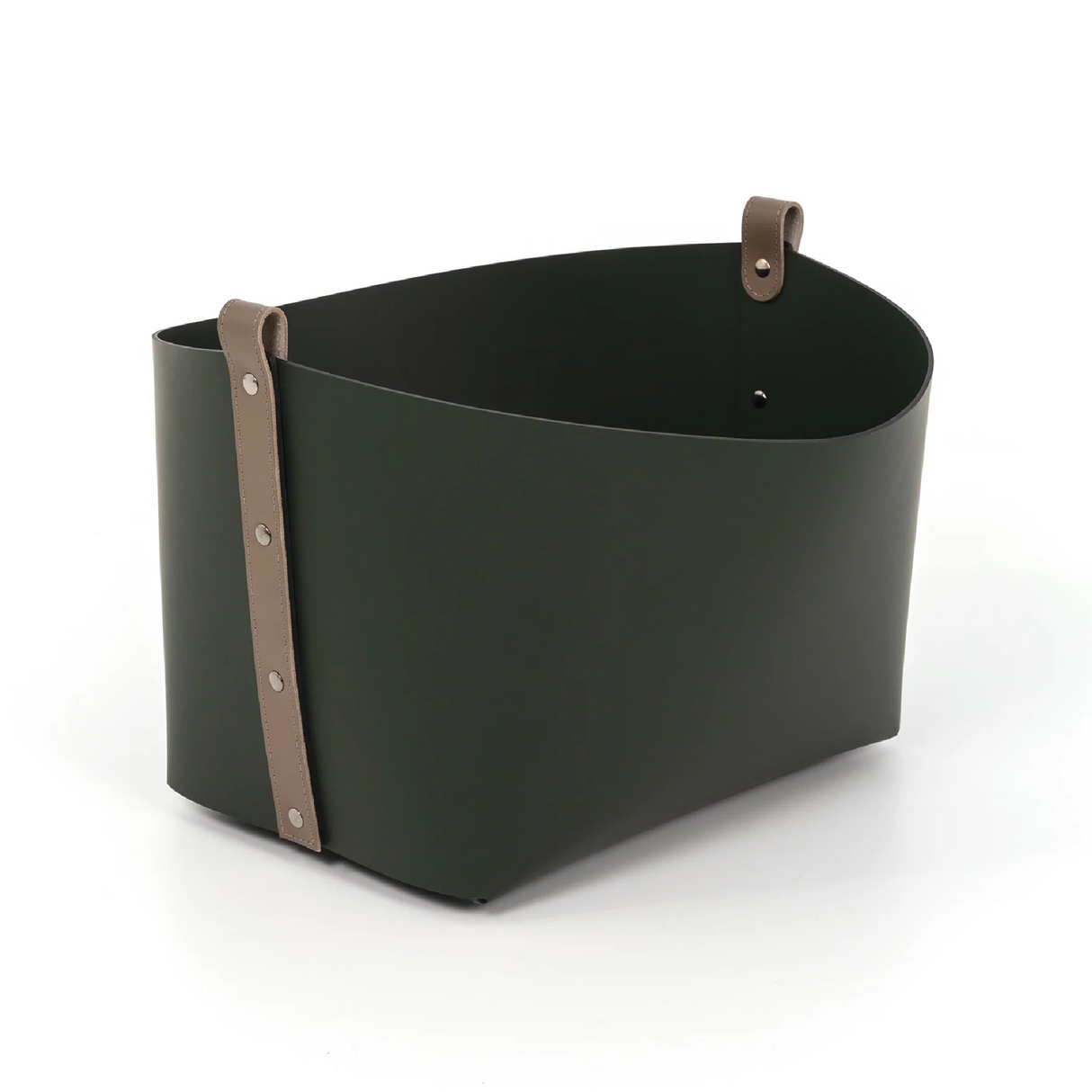 Leather Strapped Basket | Pinetti Ovo | OROA.com