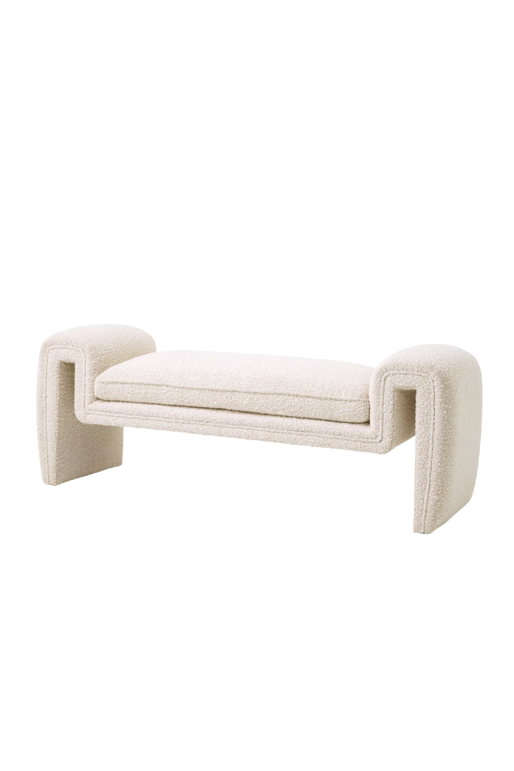 Cream Bouclé Upholstered Bench | Eichholtz Tondo | Oroa.com