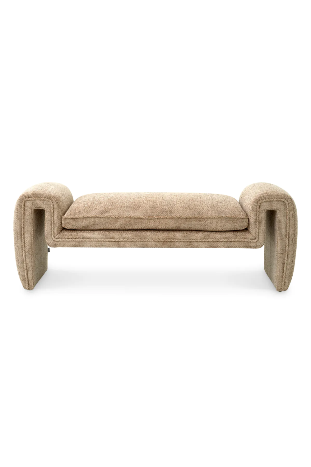 Cream Bouclé Upholstered Bench | Eichholtz Tondo | Oroa.com