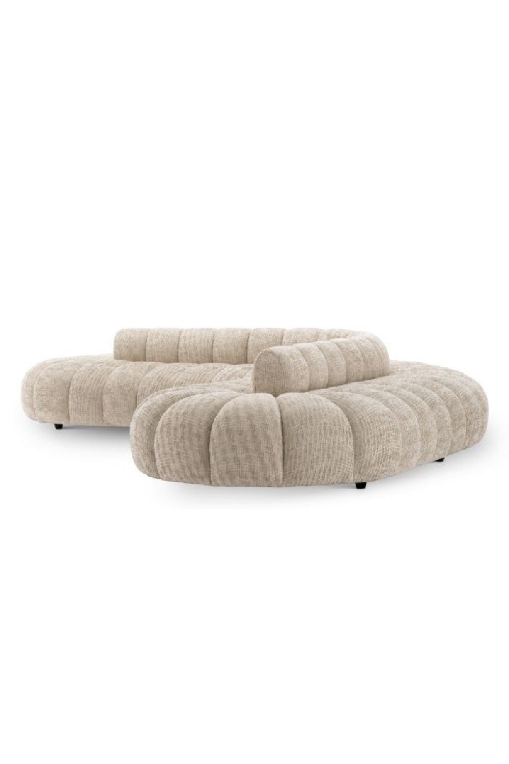 Beige Channeled Curved Sofa | Eichholtz Alison | Oroa.com