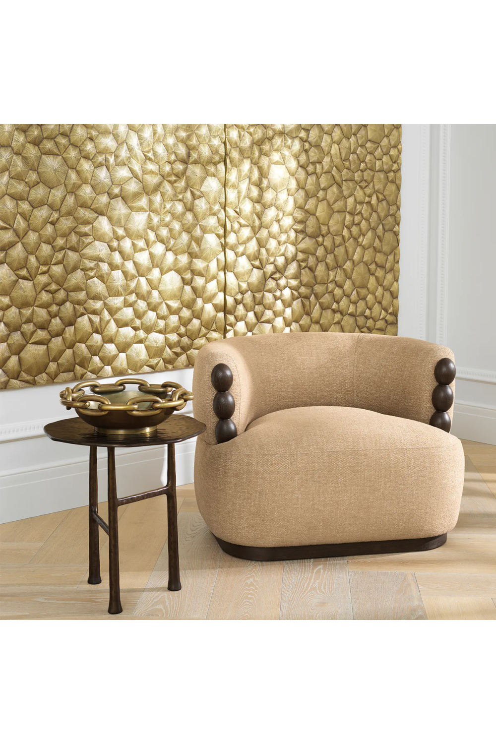 Wooden Accent Beige Lounge Chair | Eichholtz Grimaud | Oroa.com