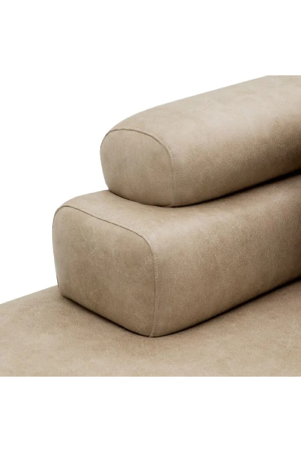 Beige Leather Curved Sofa | Eichholtz Marvella | Oroa.com