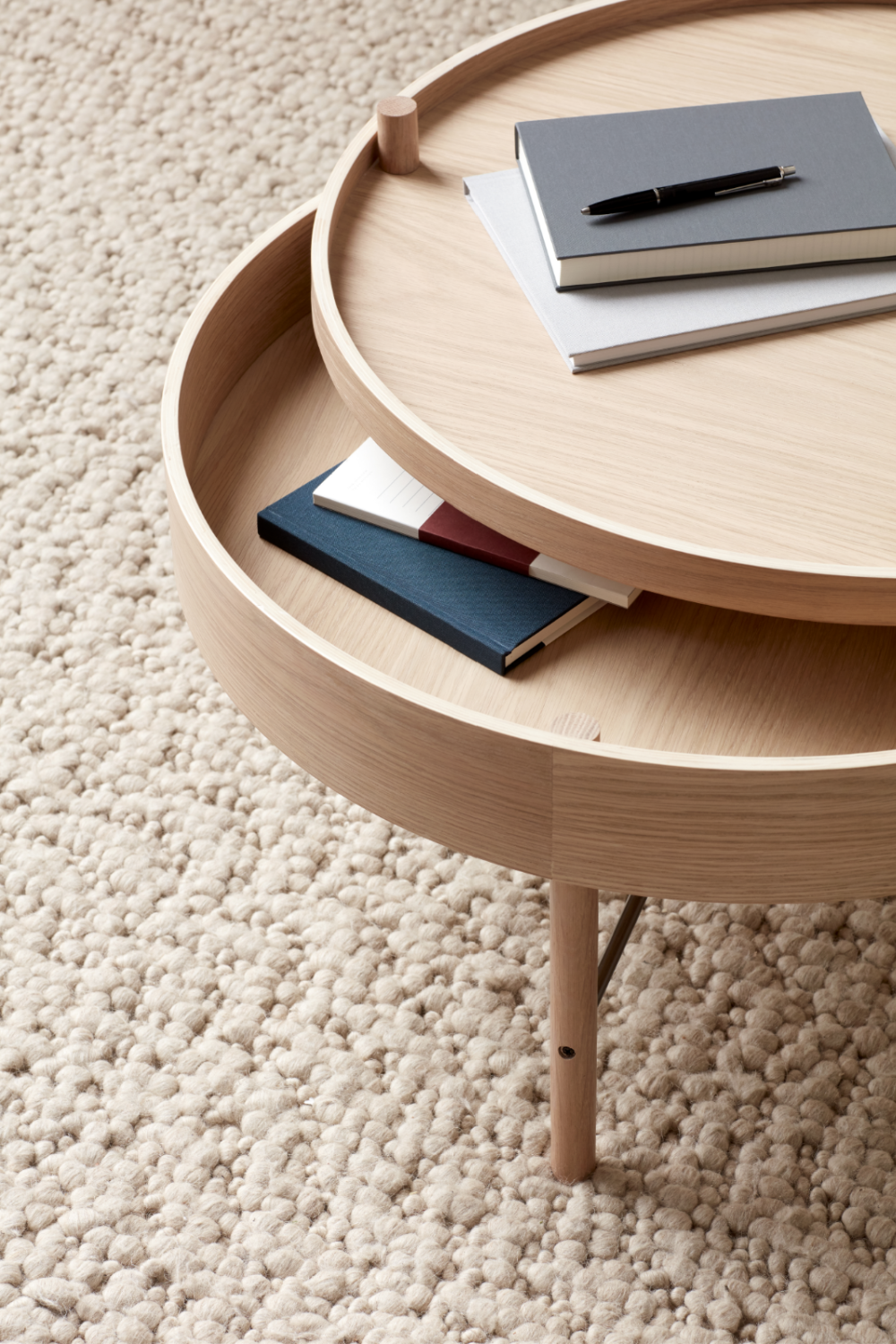 Round Wooden Turning Table | Audo Copenhagen | Oroa.com