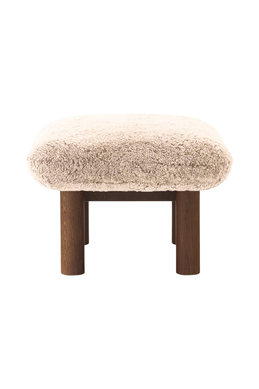 Wooden Leg Sheepskin Ottoman | Audo Copenhagen Brasilia | Oroa.com