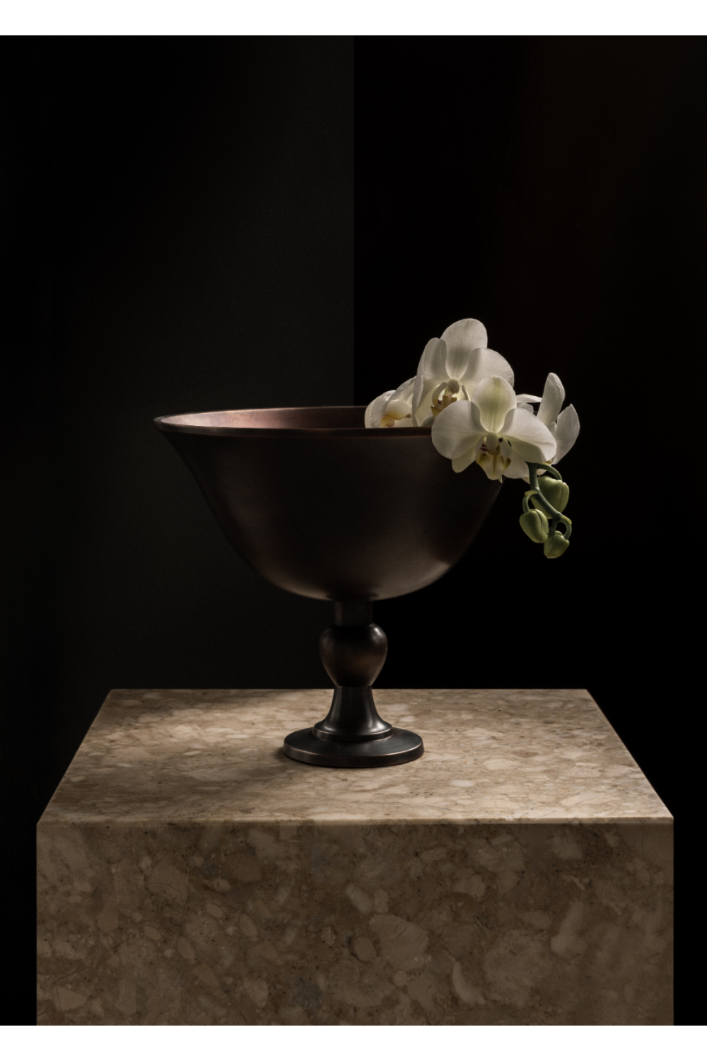 Brown Bronzed Footed Bowl | Audo Copenhagen Pavot | Oroa.com