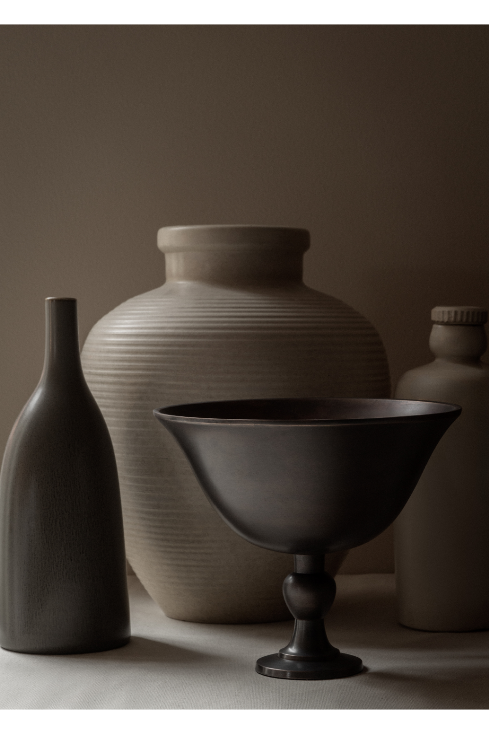 Brown Bronzed Footed Bowl | Audo Copenhagen Pavot | Oroa.com