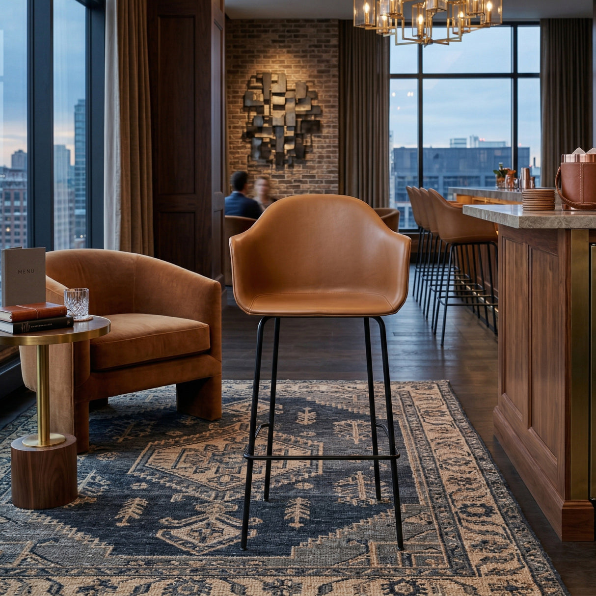 Upholstered Shell Bar Chair | Oroa.com