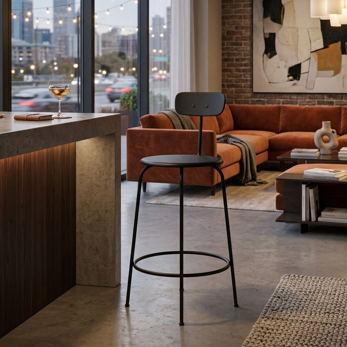 Black Steel Counter Chair | Oroa.com