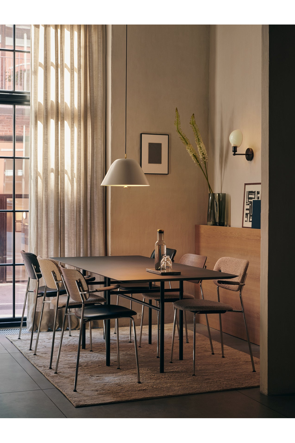 Chrome Base Oak Dining Chair | Audo Copenhagen Co | Oroa.com