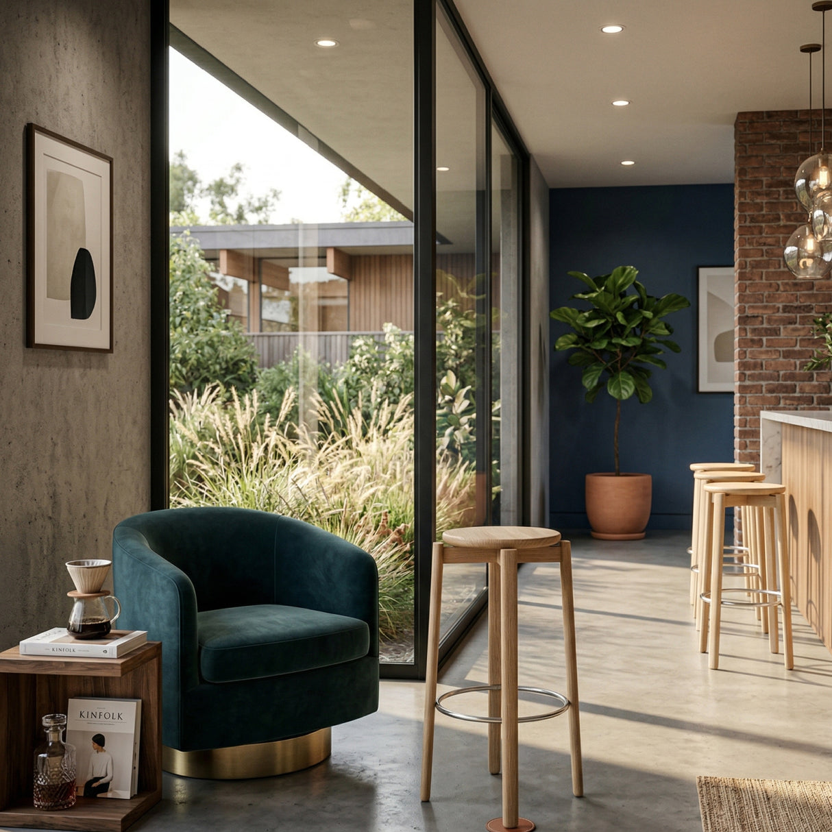 Round Wooden Bar Stool | Oroa.com