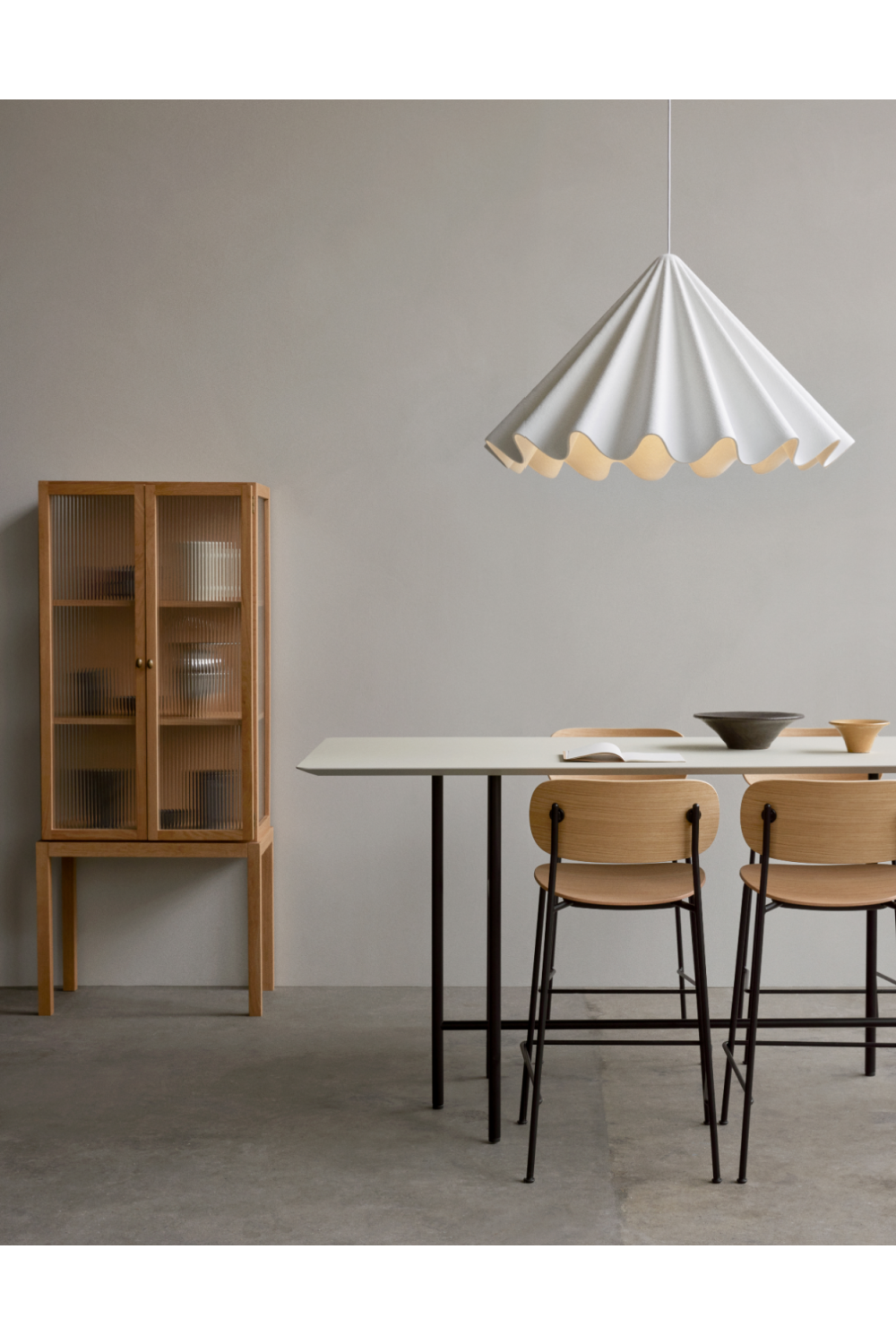 White Wavy Conical Pendant Lamp | Audo Copenhagen Dancing | Oroa.com