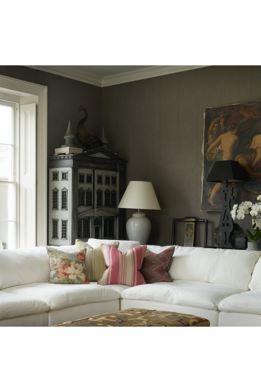 Triangular Motif Square Cushion | Andrew Martin Las Salinas | Oroa.com