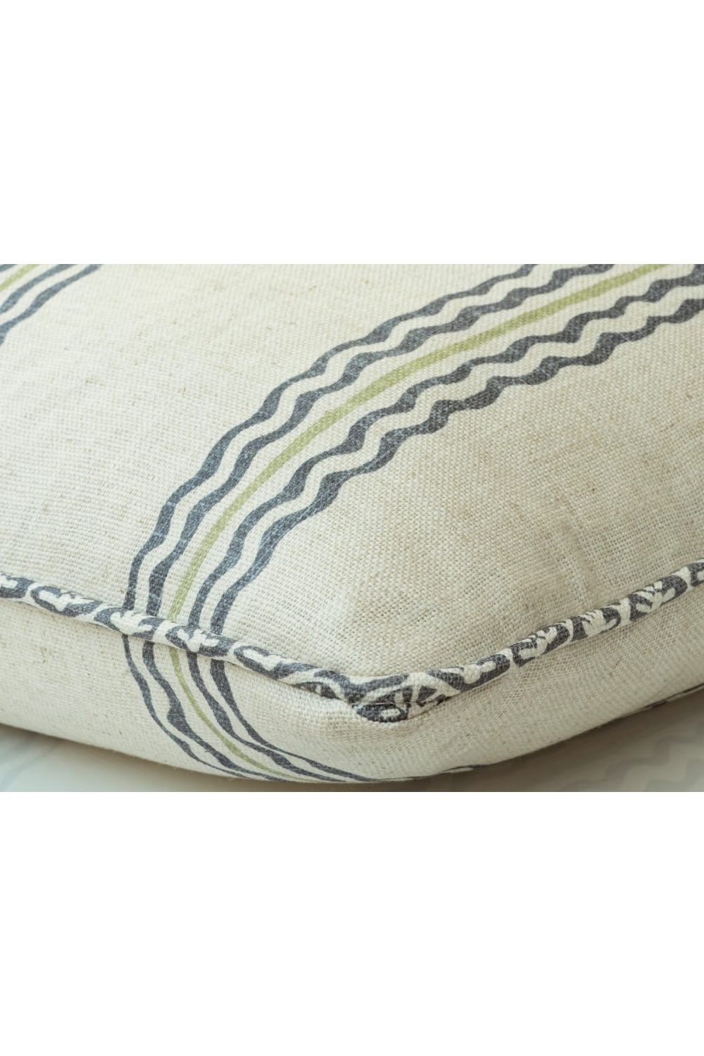 Wavy Stripes Linen Cushion | Andrew Martin Rhubarb | Oroa.com
