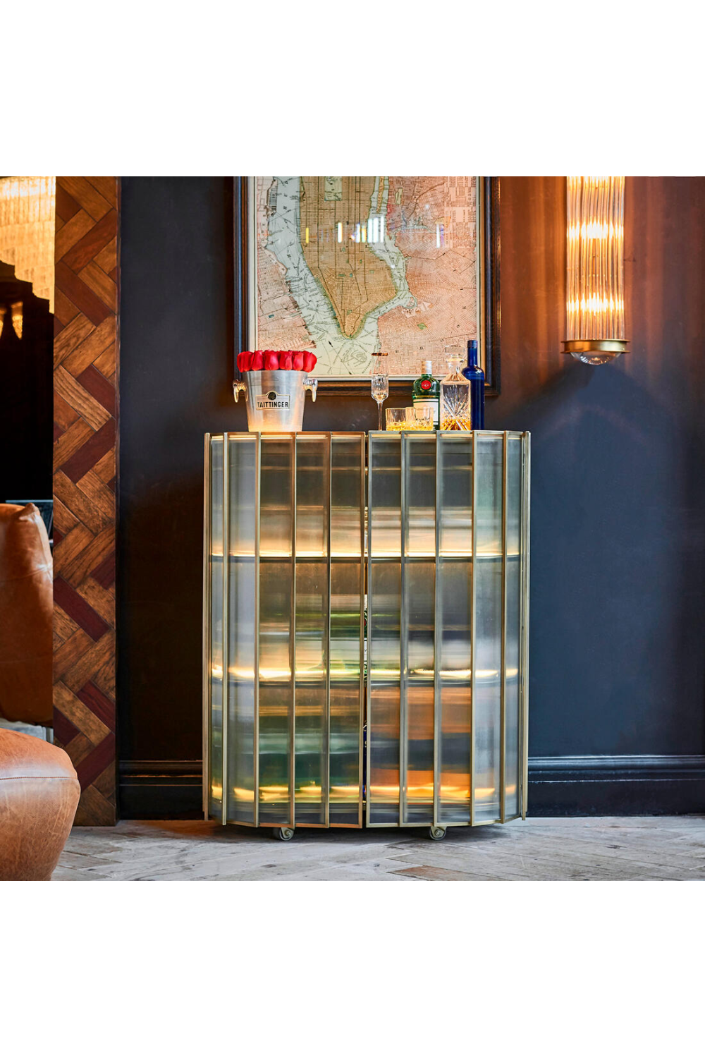 Glass Panel Bar Cabinet | Andrew Martin Shimmer | Oroa.com