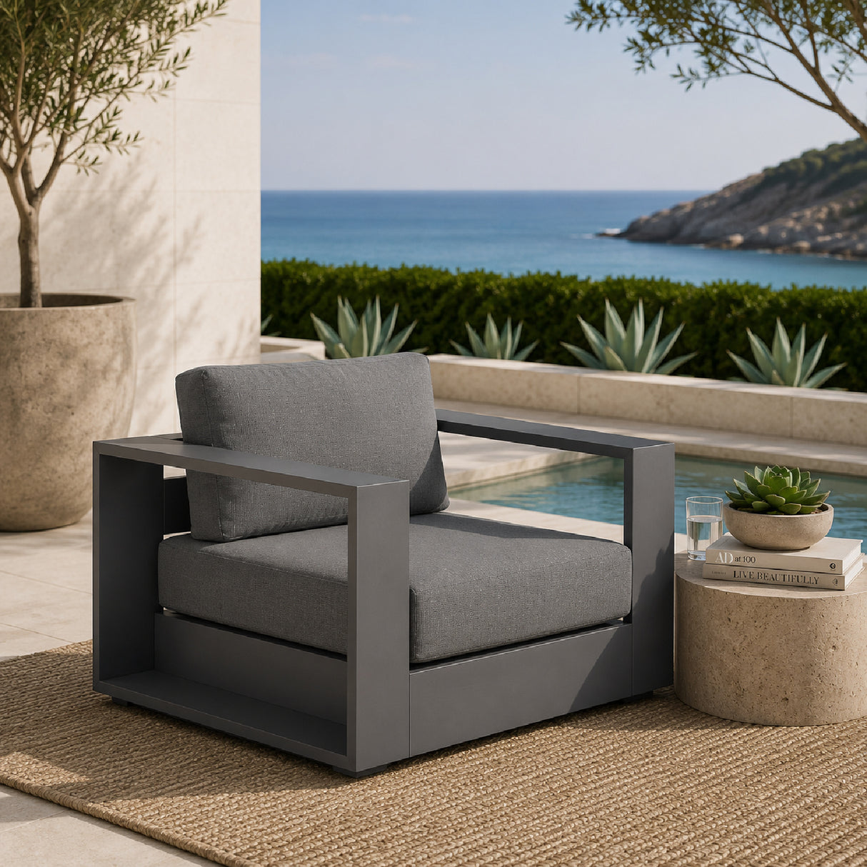 Modern Outdoor Swivel Armchair | Oroa.com