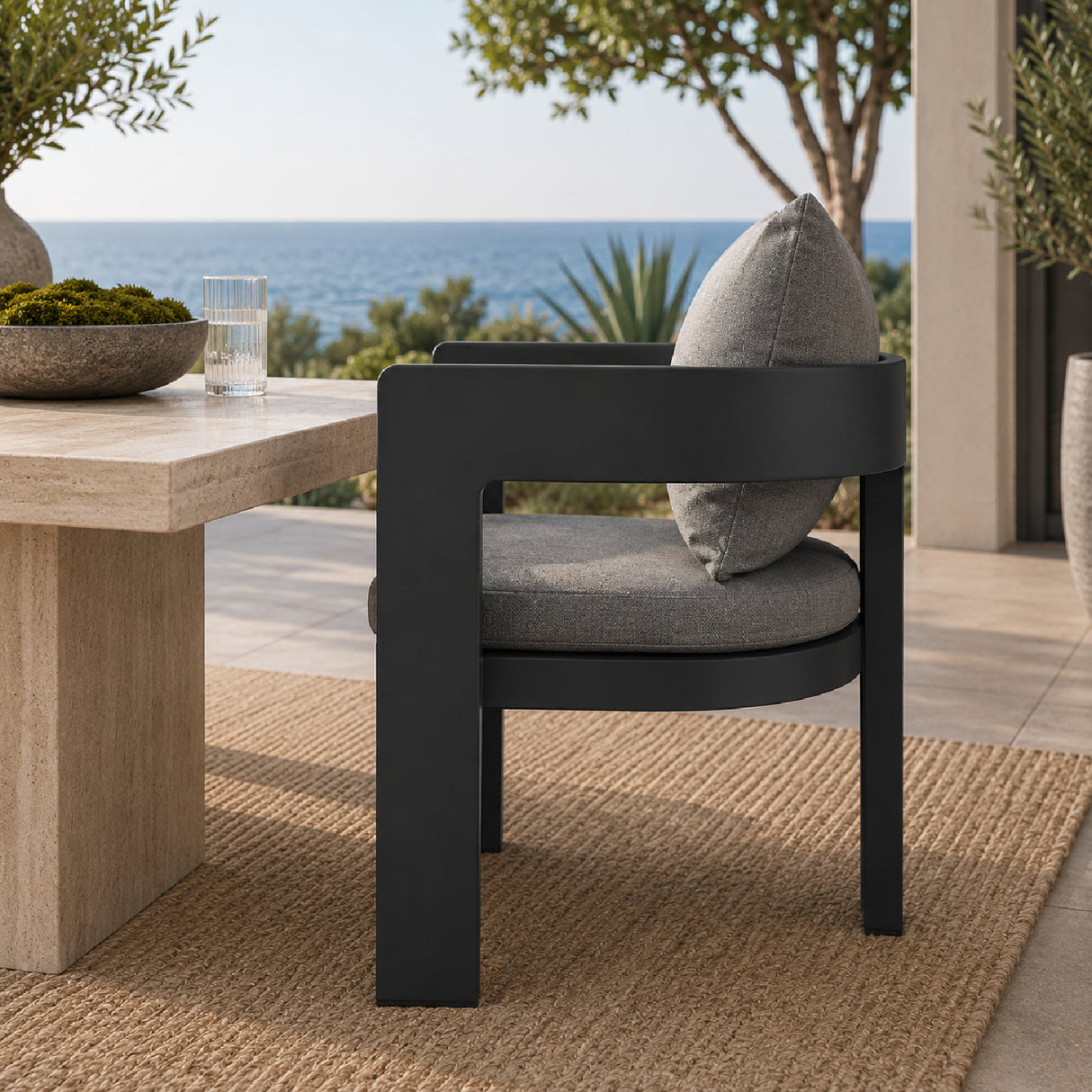 Dark Gray Outdoor Dining Armchair | Oroa.com