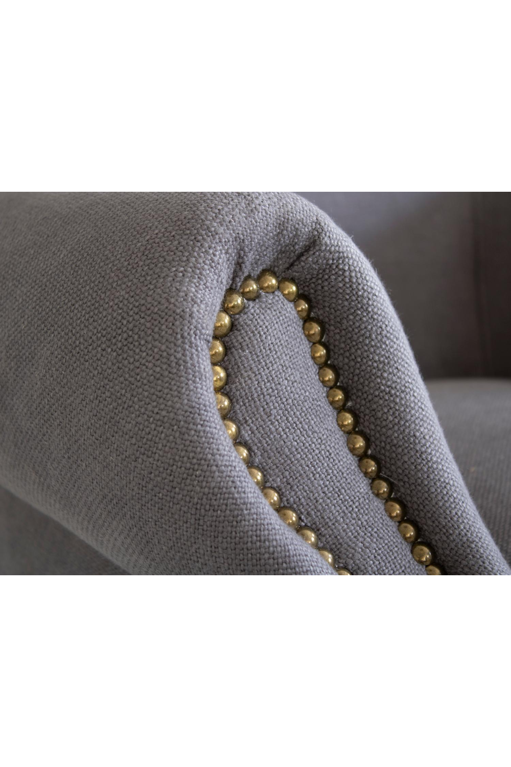 Gray Linen Studded Armchair | Andrew Martin Scholar | Oroa.com