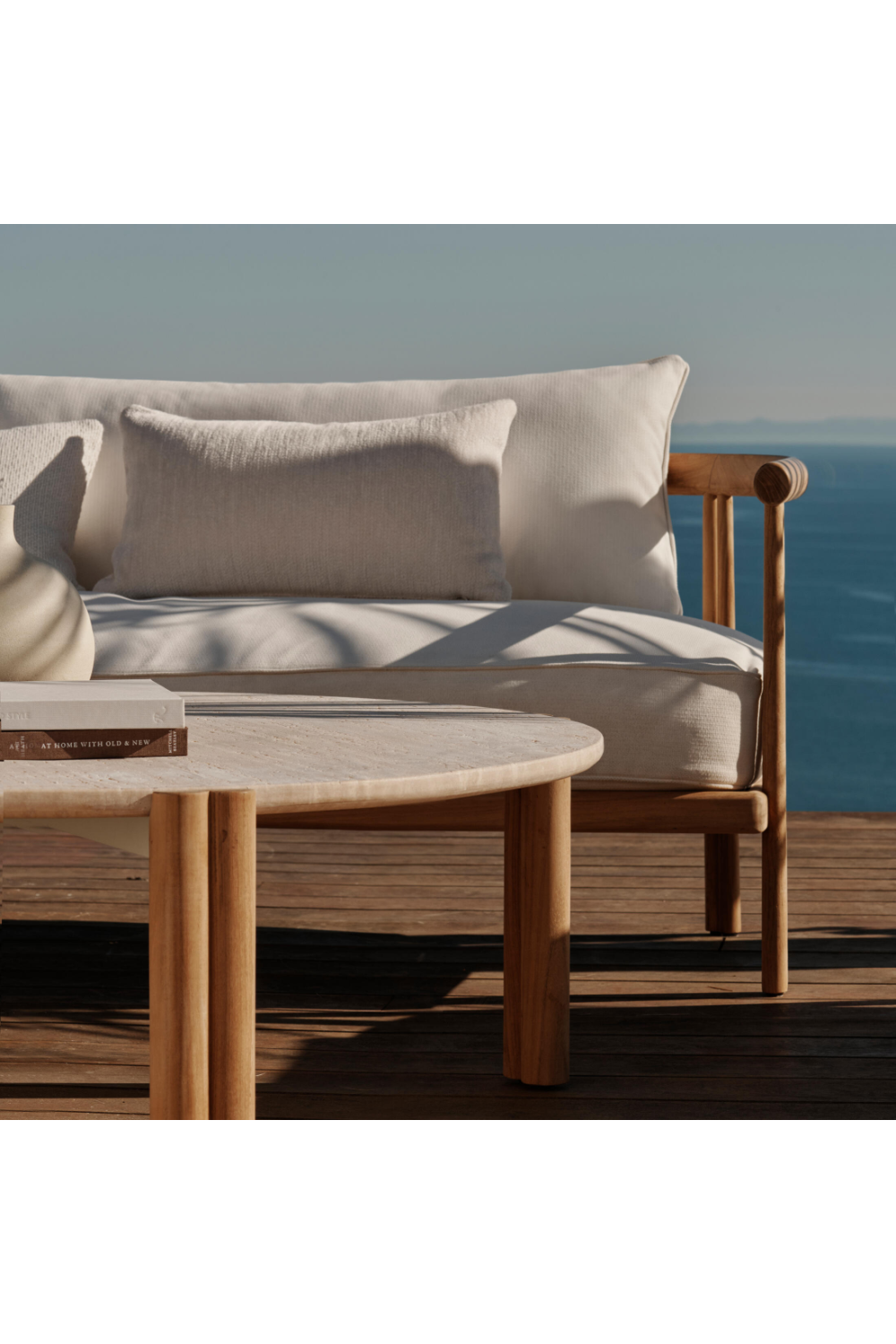 Travertine Outdoor Coffee Table | Andrew Martin Cove | Oroa.com