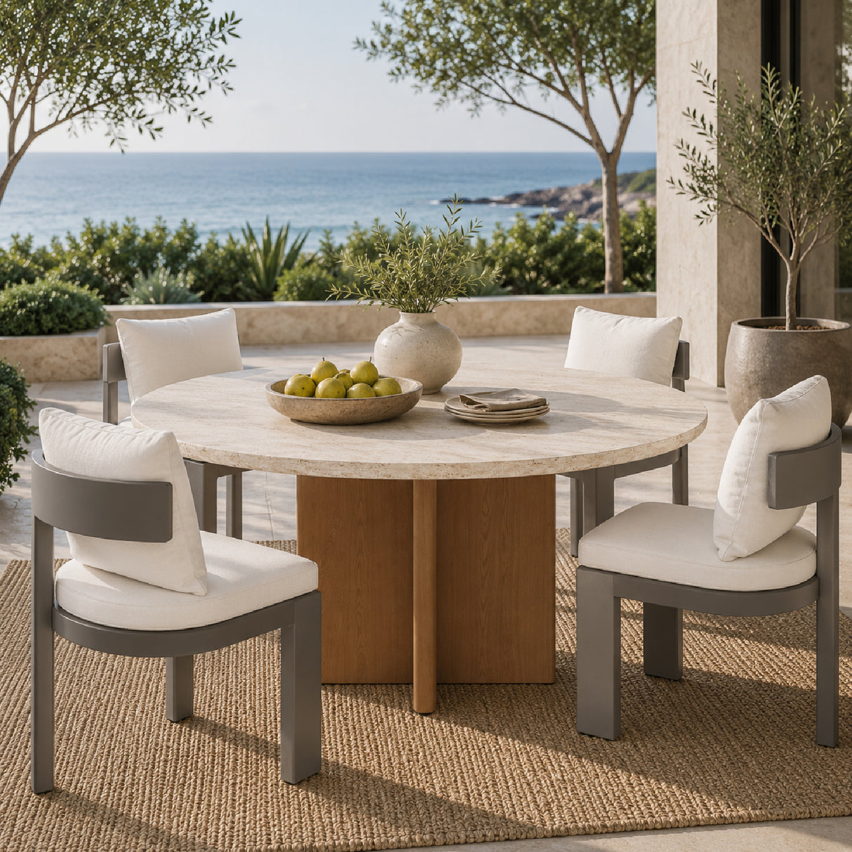 Outdoor Teak Round Dining Table | Oroa.com