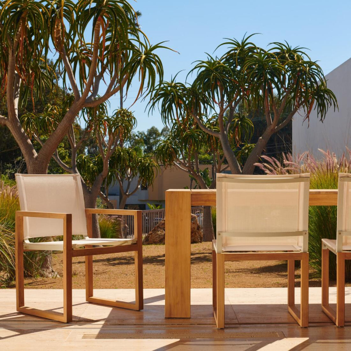 Slatted Teak Outdoor Dining Table | Oroa.com
